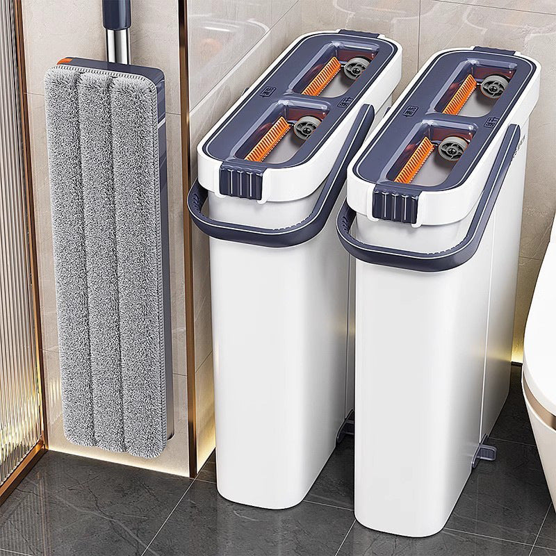 Flat Mop with Dual Separation Bucket – Clean & Dirty Water System